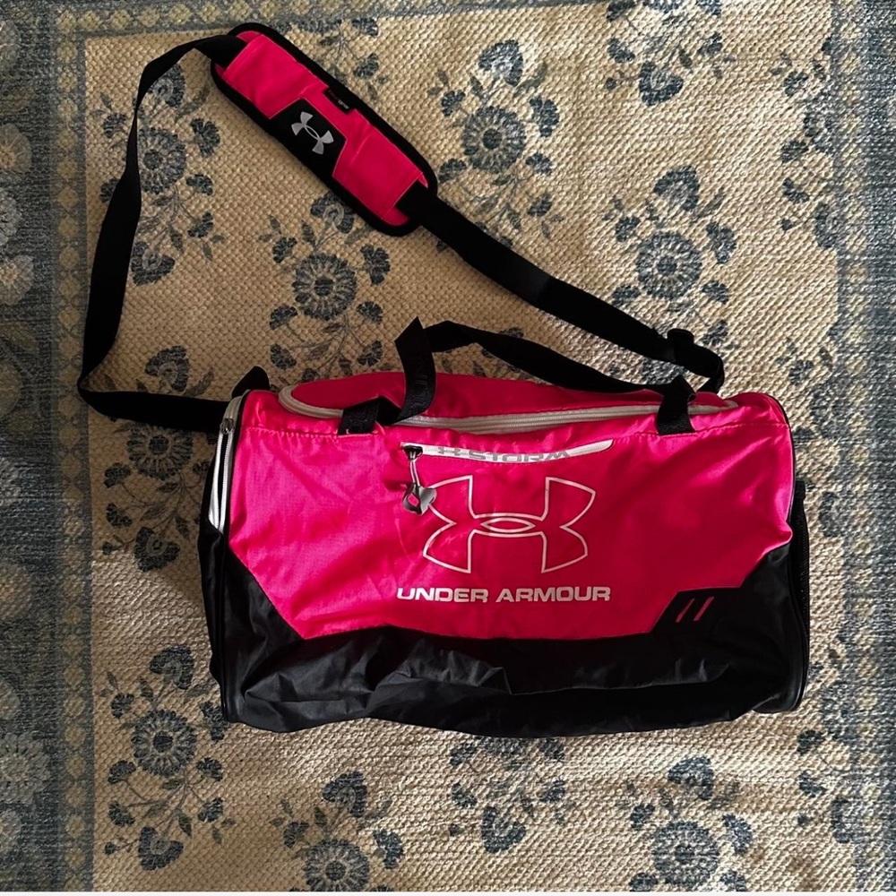 Under Armour Duffel Bag in Pink and Black